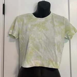 Aritzia Wilfred Free Tie Dye Cotton Short Sleeve Crop Top Tee Shirt Size XS